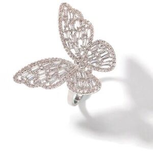 Silver butterfly ring